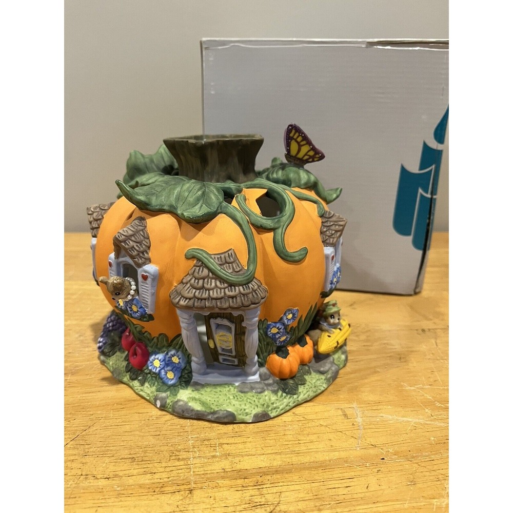 Partylite Harvest Pumpkin Tealight House Halloween Holder Retired‎ P7316